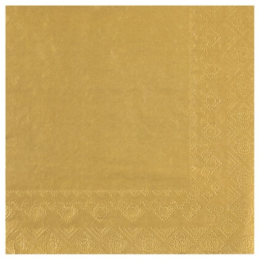 Guardanapo amarelo com padrão de corações nas bordas