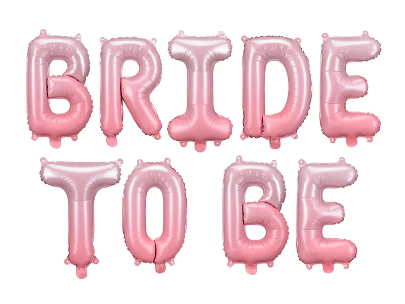 Balões letras metálicos cor-de-rosa BRIDE TO BE
