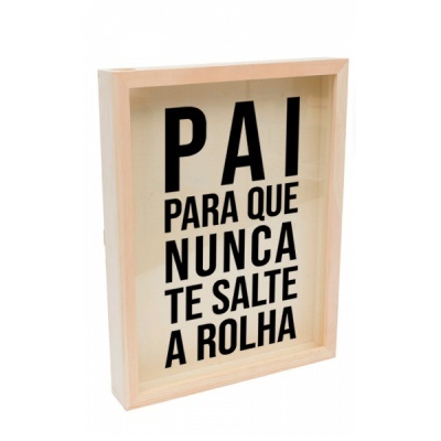 Quadro de madeira com texto em preto para decoração