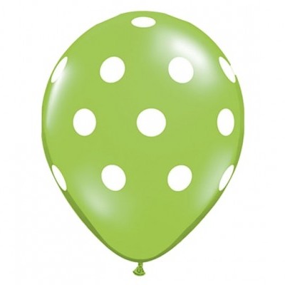 Balão verde com pontos brancos