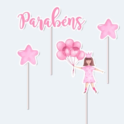 Toppers para bolo com texto 