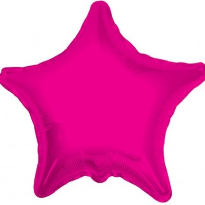 Balão metalizado em forma de estrela rosa