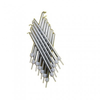 Acendedores de gás metálicos prateados com ponta branca