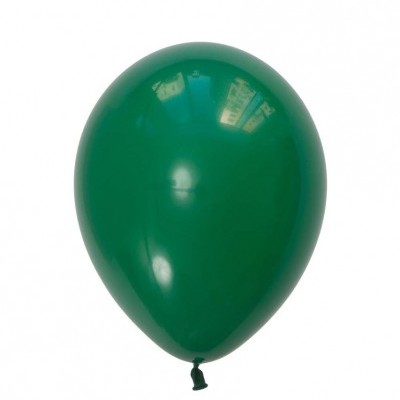 Baloão de festa verde de látex com nó preto.