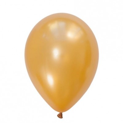 Balão dourado metálico de látex com base amarrada