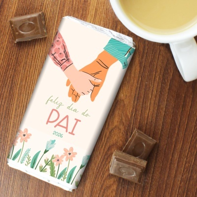 Barra de chocolate com embalagem decorativa para o Dia do Pai 2026