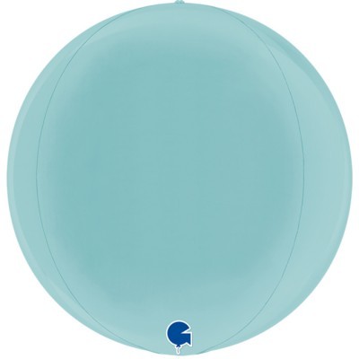 Bola de ginástica azul clara com válvula azul escura