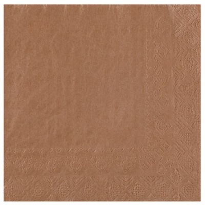 Guardanapo de papel castanho com padrão em relevo na borda