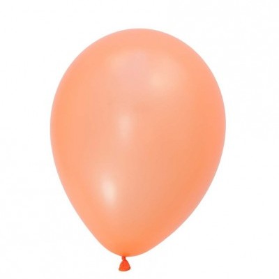 Balão laranja de látex em fundo branco