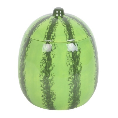 Recipiente cerâmico verde com padrão de melancia