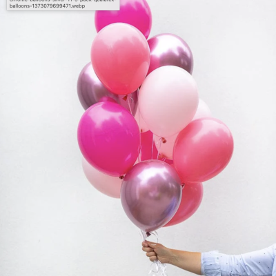 Balões de látex rosa, rosa metálico e branco