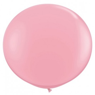 Balão cor-de-rosa redondo com nó na extremidade inferior