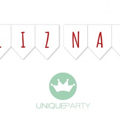 Faixa decorativa de papel com a frase FELIZ NATAL e árvores de Natal