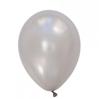 Balão prateado de latex com acabamento metálico