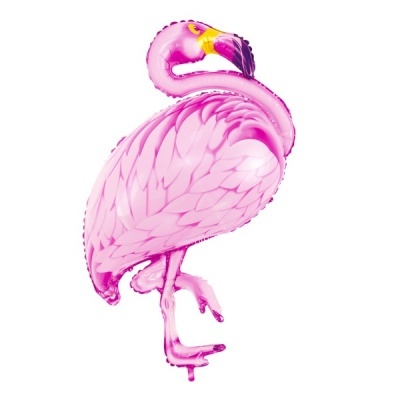 Balão metalizado cor-de-rosa em forma de flamingo