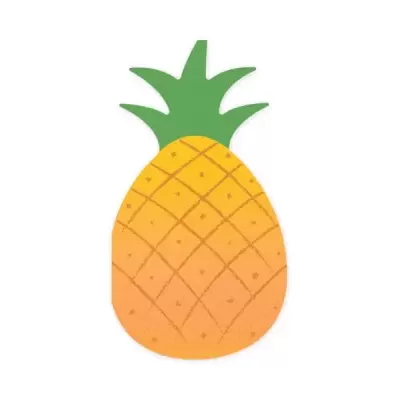 Decoração em forma de ananás amarelo e verde