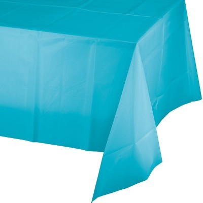 Toalha de mesa de plástico azul turquesa
