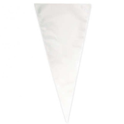 Saco de pasteleiro branco descartável em formato triangular