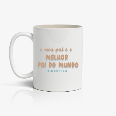 Caneca branca com texto para o dia do pai