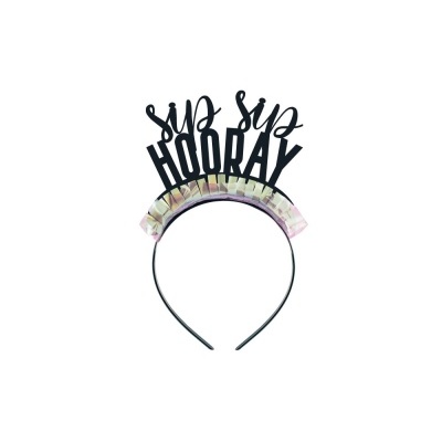 Tiara preta com texto 