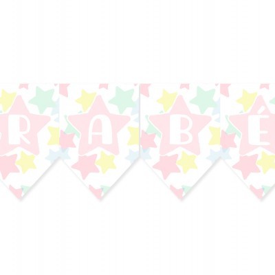 Bandeirola decorativa colorida com a frase PAI RÁ BENS