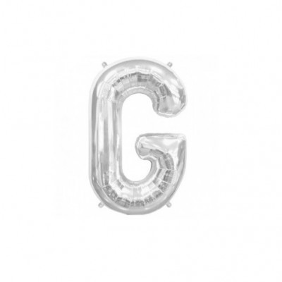 Balão prateado em forma da letra G