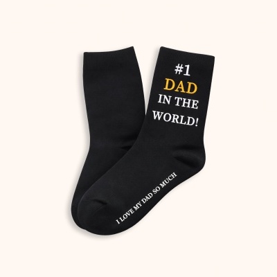 Meias pretas com texto para pai