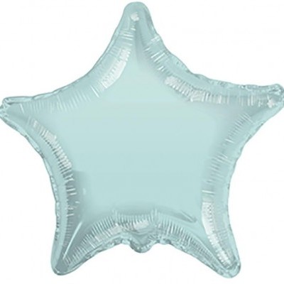 Balão estrela prateado brilhante em fundo branco