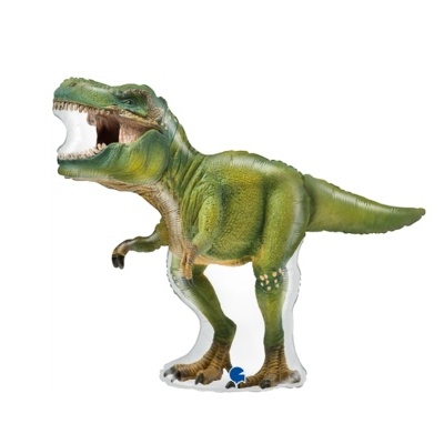 Figura de dinossauro verde com textura rugosa e boca aberta