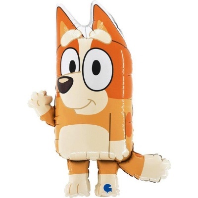 Balão metalizado em forma de cão Cartoon laranja e branco