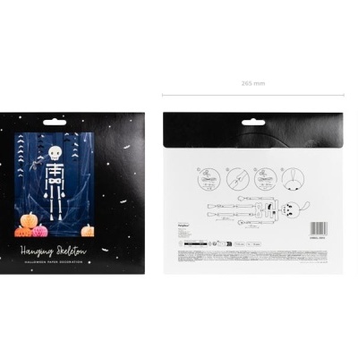 Embalagem para decoração de Halloween com esqueleto de papel