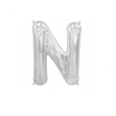 Balão letra N transparente com acabamento brilhante