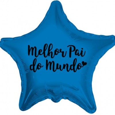 Balão estrela azul com texto 'Melhor Pai do Mundo'