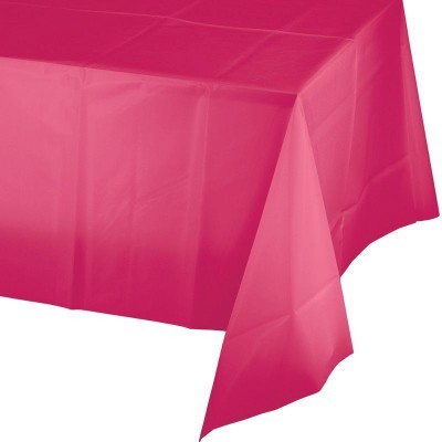 Toalha de mesa cor-de-rosa em plástico