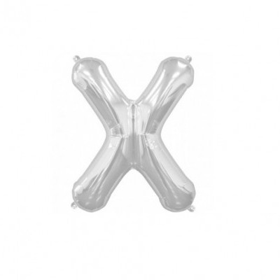 Balão prata formato letra X
