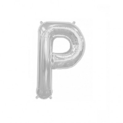 Balão prateado em forma da letra P