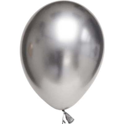 Balão prateado metálico de látex suspenso por fio cinzento