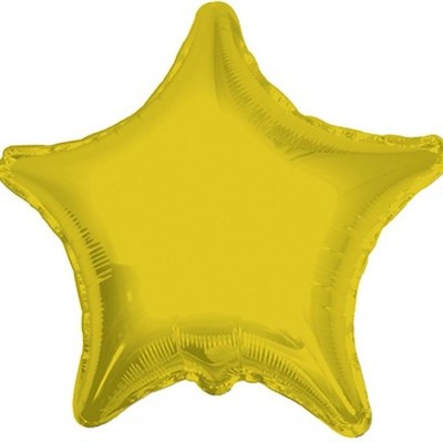 Balão estrela dourado metálico brilhante