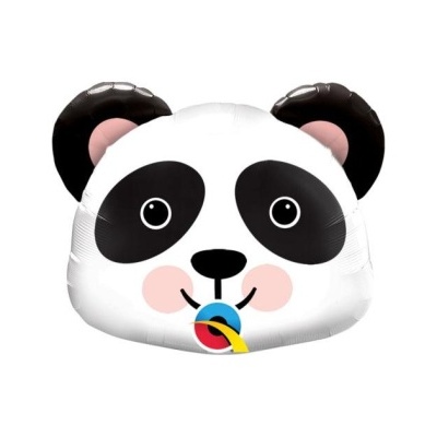 Boné horário panda inflável infantil branco com orelhas castanhas