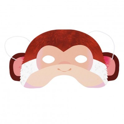 Máscara infantil de macaco com elásticos brancos