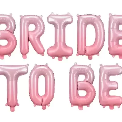 Balões letras metálicos cor-de-rosa BRIDE TO BE