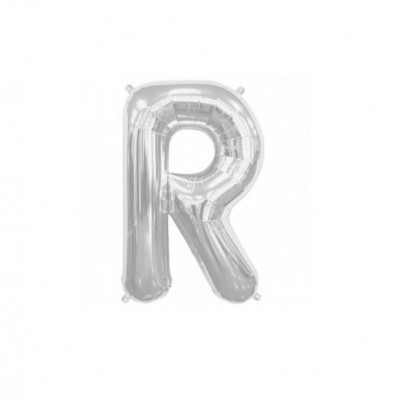Balão prateado em forma da letra R