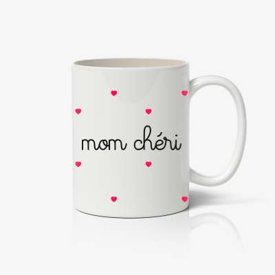 Caneca branca com texto 