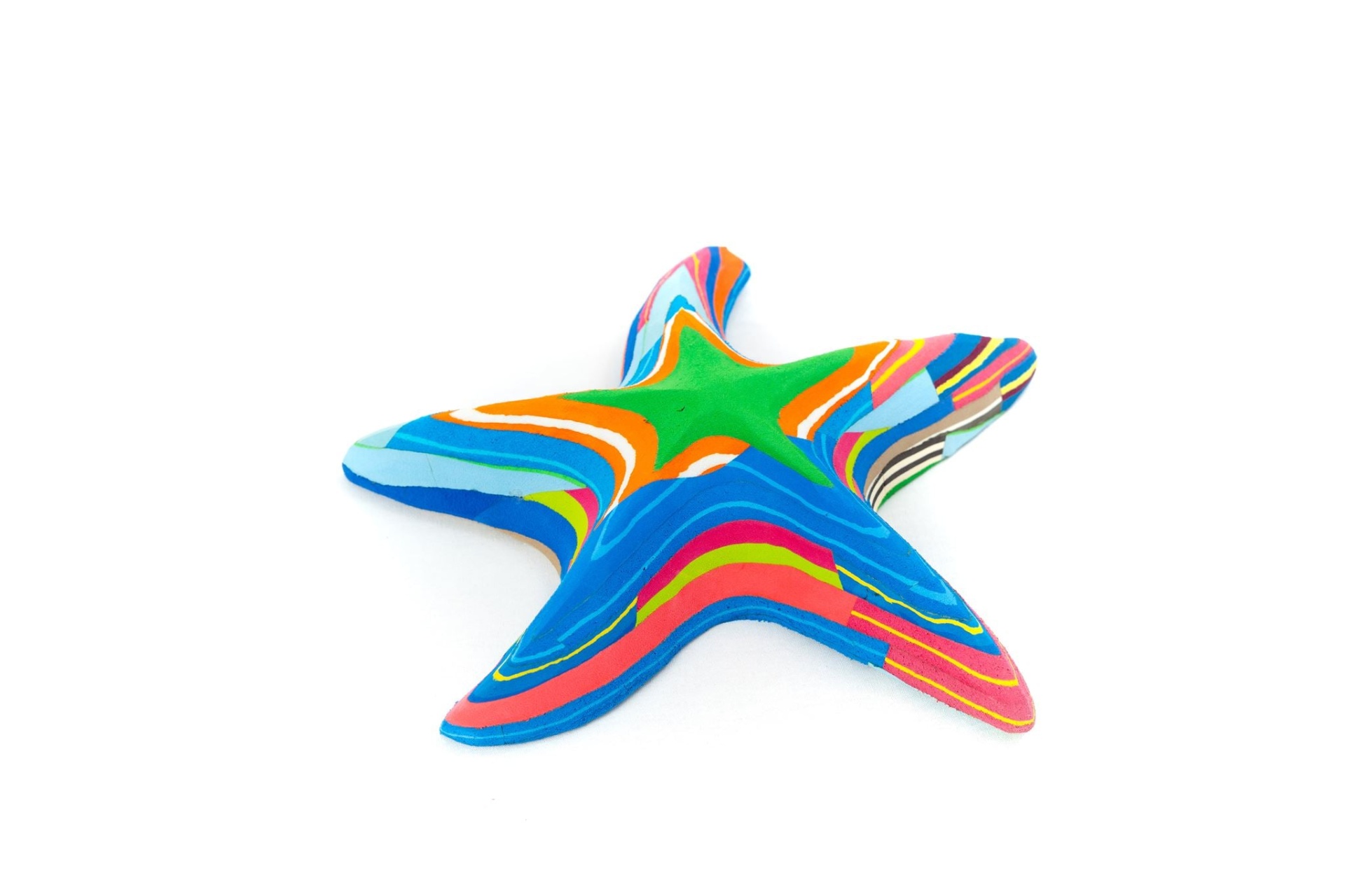 Estrela do Mar M - Por encomenda Estrela do mar decorativa multicolorida sobre fundo branco