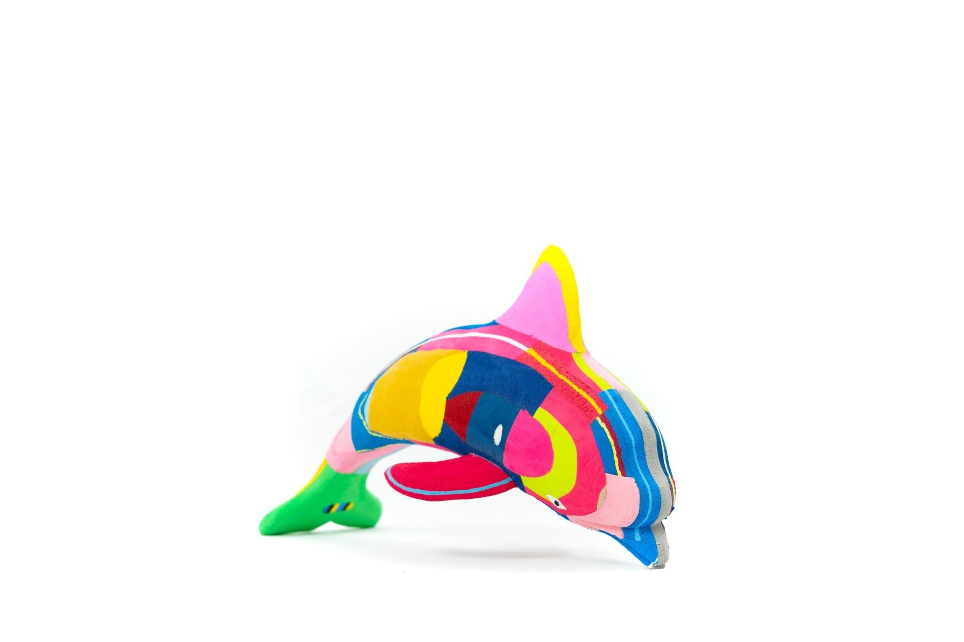 Golfinho M Almofada golfinho colorida em fundo branco