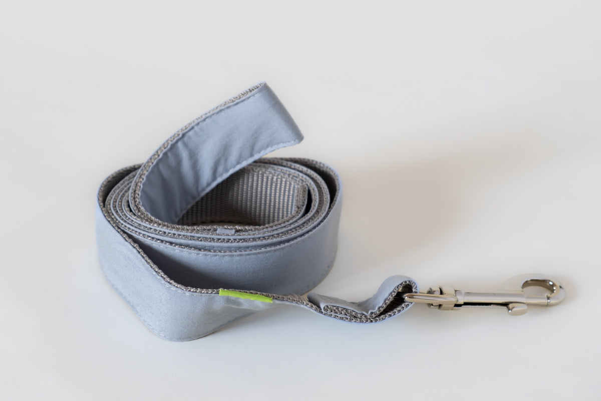 Trela PET Trela para cão cinzenta em tecido com gancho metálico