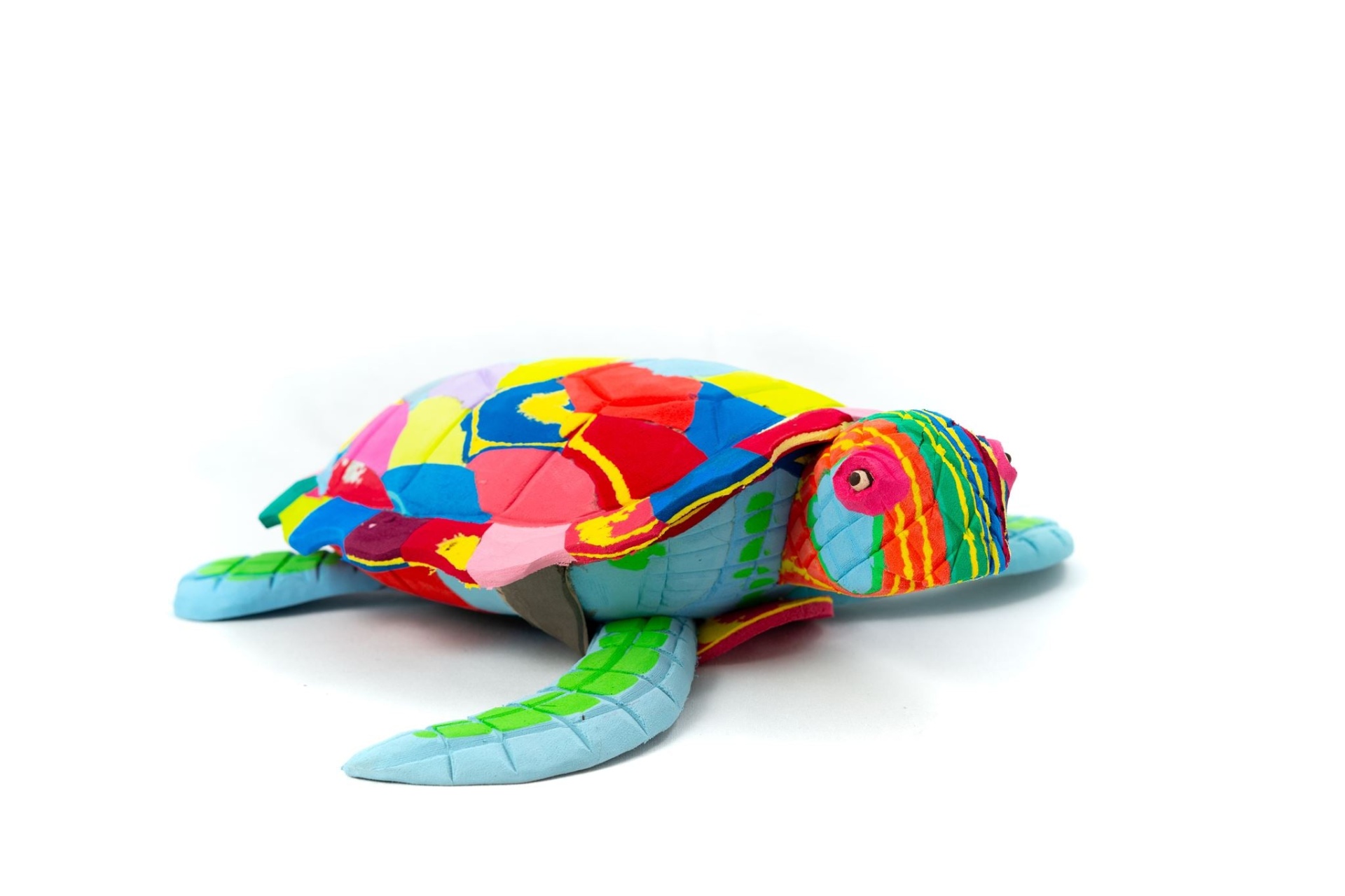 Tartaruga L Tartaruga de peluche colorida com padrão de retalhos