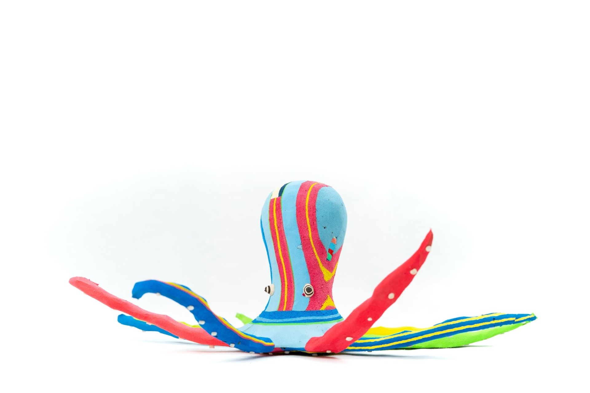 Polvo M Brinquedo de polvo colorido de tecido listrado com olhos bordados