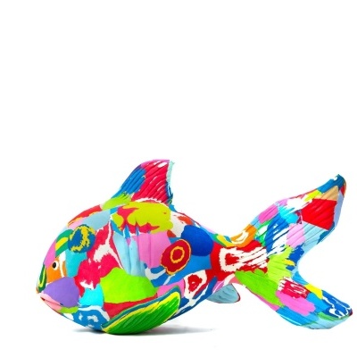 peixe decorativo cerâmica colorido vibrante