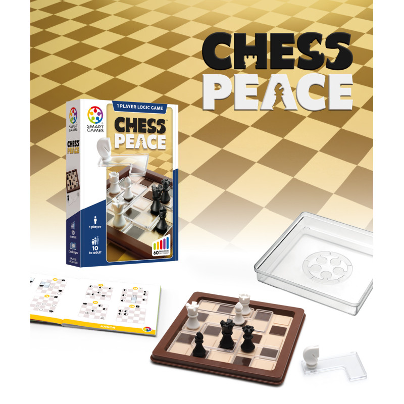 Jogo Chess Peace com peças de xadrez e embalagem
